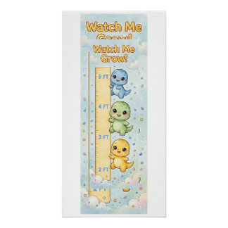 Dinosaur Kids Growth Chart — Watch Me Grow!
