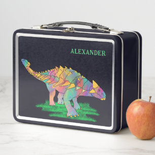 Dinosaur Kids Name Personalized  Metal Lunch Box