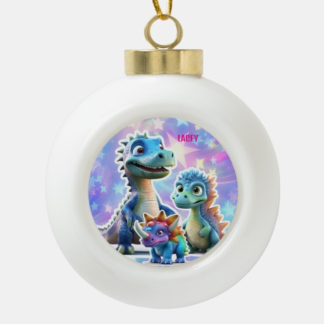 DINOSAUR KIDS ORNAMENT PERSONALIZED (Front)