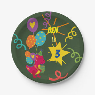 Dinosaur kids party tableware paper plate