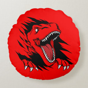 Dinosaur kids round cushion