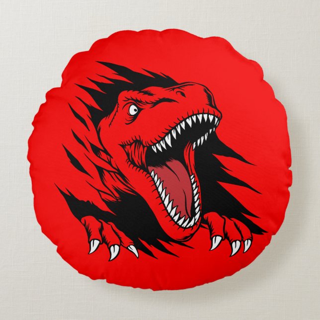 Dinosaur kids round cushion (Front)