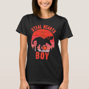 Dinosaur Kids Steal Her Heart Valentine's Day Boy T-Shirt