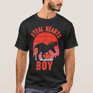 Dinosaur Kids  Steal Her Heart Valentine's Day Boy T-Shirt