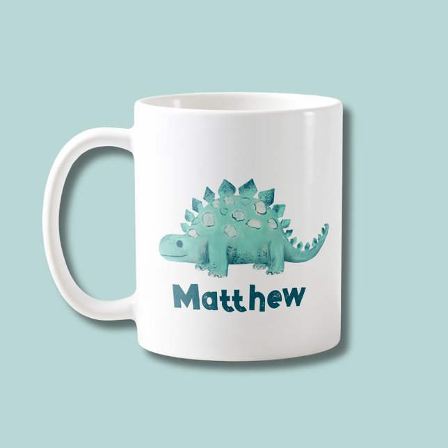 Dinosaur kids stegosaurus coffee mug (Stegosaurus dinosaur personalized coffee mug)