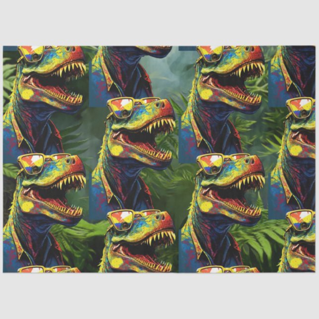 Dinosaur Kids T Rex Jurassic Cool Tissue Paper (Front)