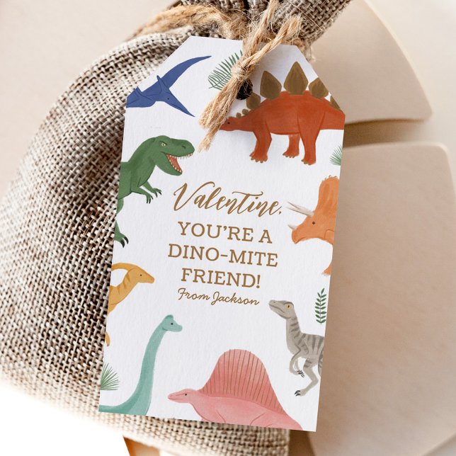 Dinosaur Kids Valentines Day Gift Tags (Creator Uploaded)