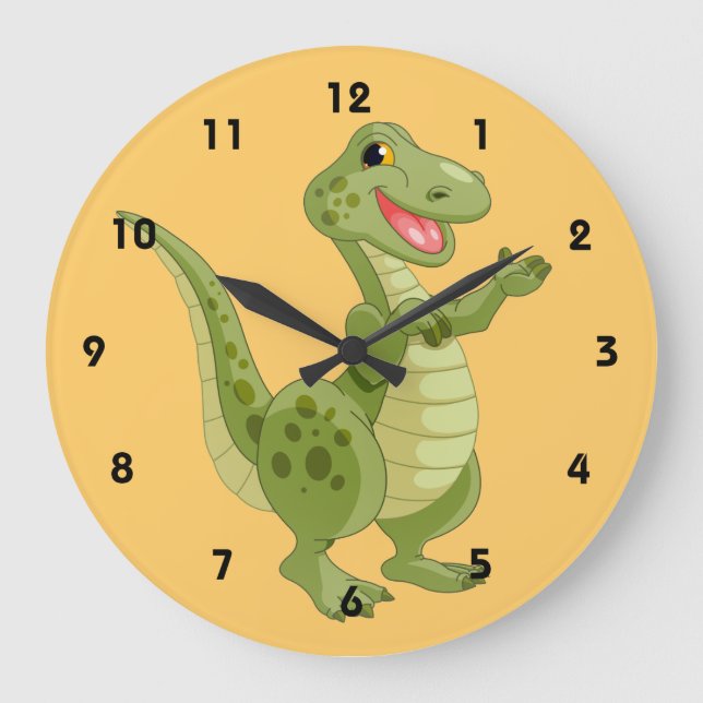 Dinosaur Kids Wall Clock (Front)