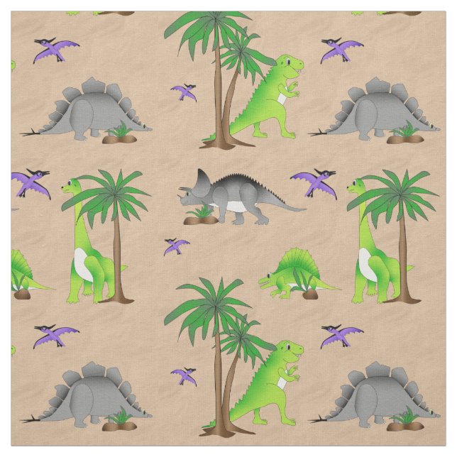 Dinosaur Land Cute Dino Fabric (Swatch)