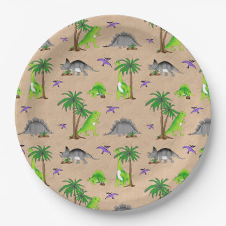 Dinosaur Land Cute Dino Paper Plate
