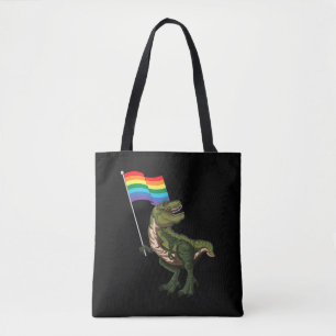 Dinosaur LGBT Gay Lesbian Transgender Nonbinary Tote Bag