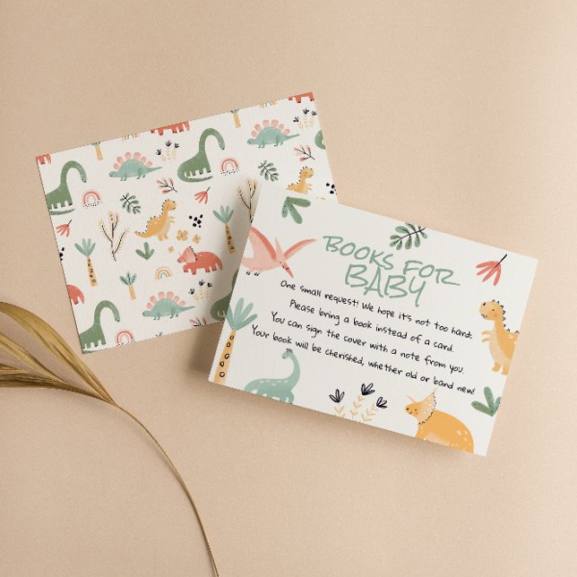 Dinosaur Little Dino In The Way Baby Book Request Enclosure Card (Creator Uploaded)