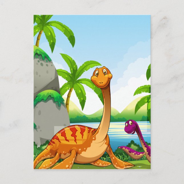 Dinosaur living in the jungle postcard (Front)