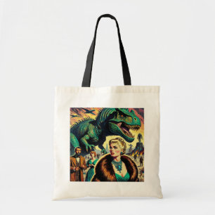 Dinosaur looking for lunch! tote bag