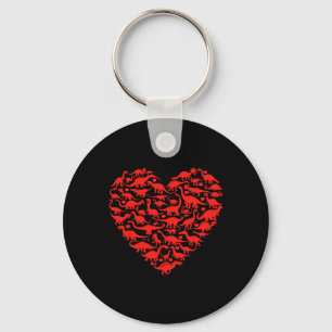 Dinosaur Love Heart T Rex Cute Valentines Day Boys Key Ring