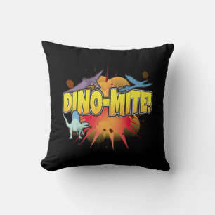 Dinosaur Lover Dynamite Dino-mite Pun Cushion