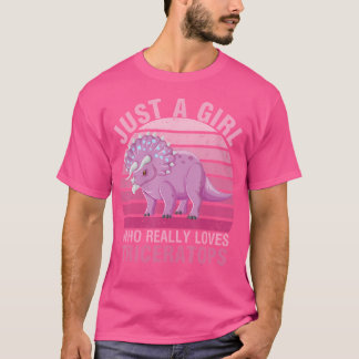 Dinosaur Lover Just A Girl Who Really Loves Tricer T-Shirt