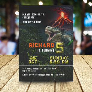 Dinosaur Lover Kids Customisable Birthday Party Invitation