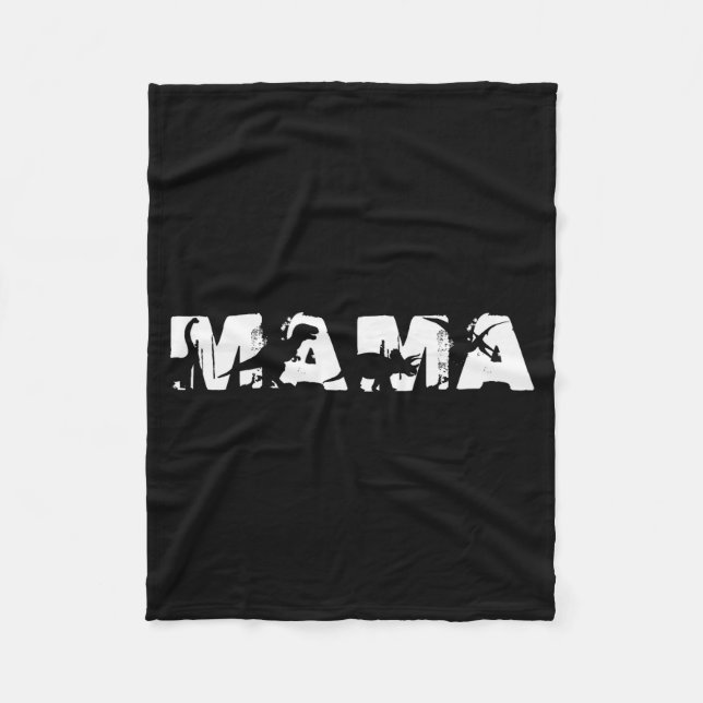 Dinosaur Mama Funny In Mother's Day For Mamasaurus Fleece Blanket (Front)