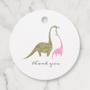 Dinosaur Mama Pink Baby Shower Favour Tags