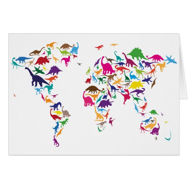 Dinosaur Map of the World Map (Front Horizontal)