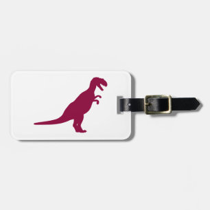 Dinosaur Maroon Luggage Tag