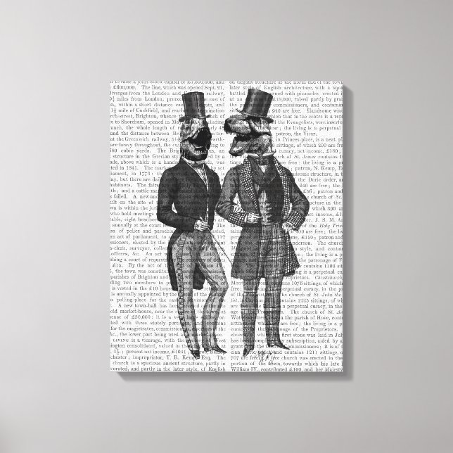 Dinosaur Men Lads Night Out Canvas Print (Front)