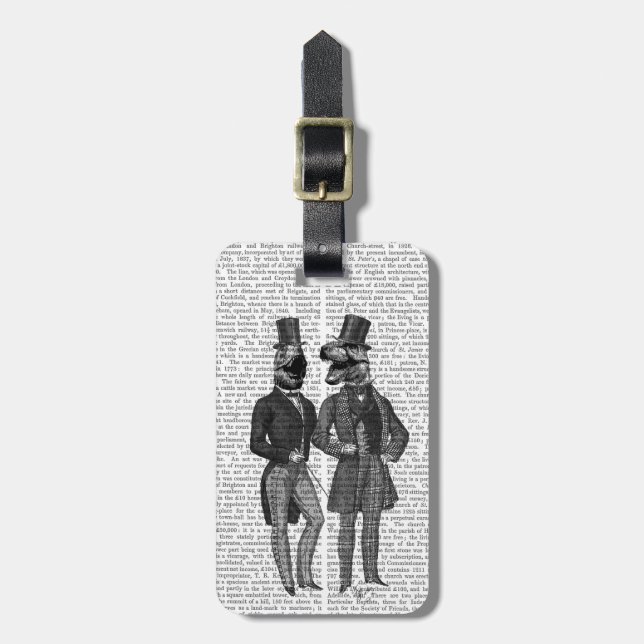 Dinosaur Men Lads Night Out Luggage Tag (Front Vertical)
