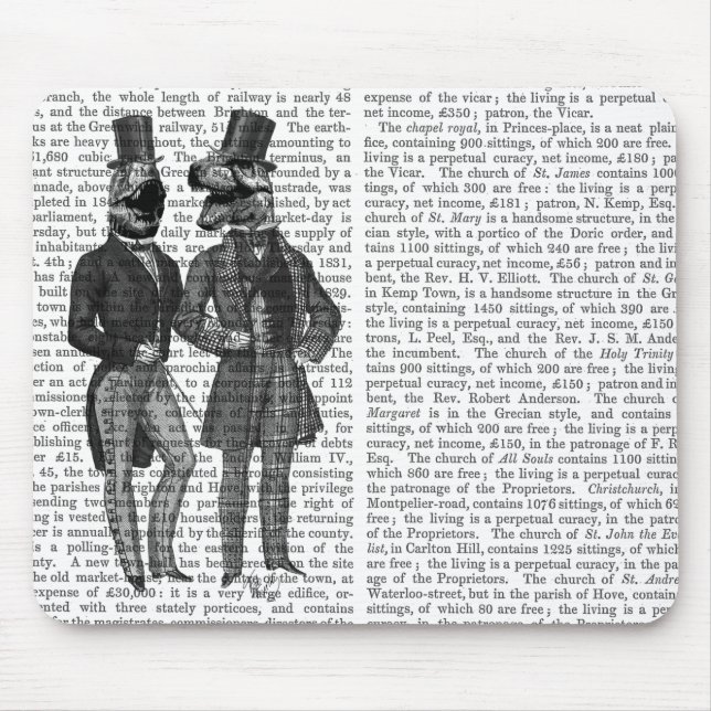 Dinosaur Men Lads Night Out Mouse Mat (Front)