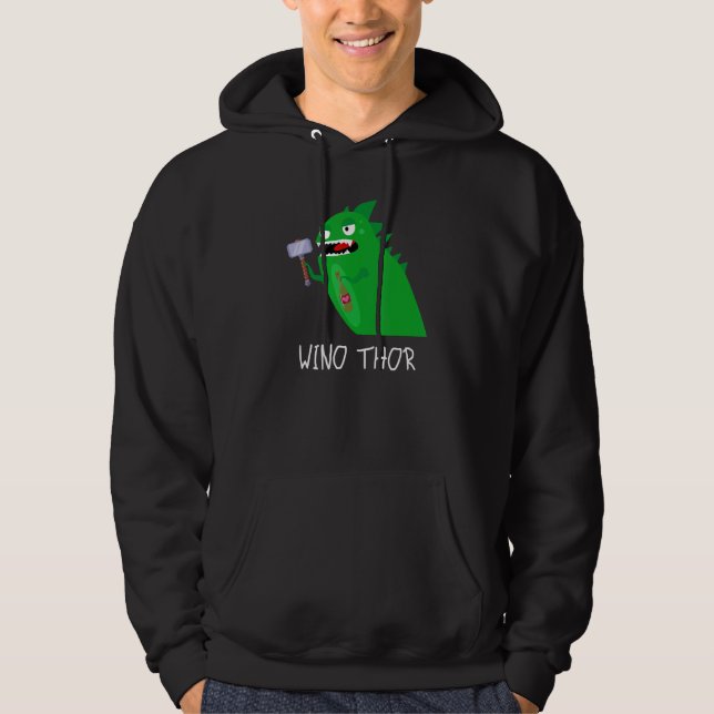 Dinosaur  Men   Viking   WINO THOR Hoodie (Front)