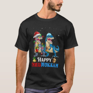 Dinosaur Menorasaur Chrismukkah Hanukkah Christmas T-Shirt