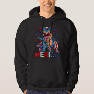 Dinosaur Merica Men Boys American Flag Rex 4th Of Hoodie