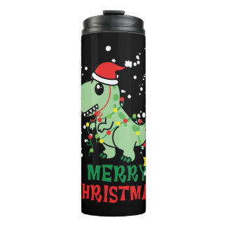 Dinosaur Merry Christmas   Thermal Tumbler