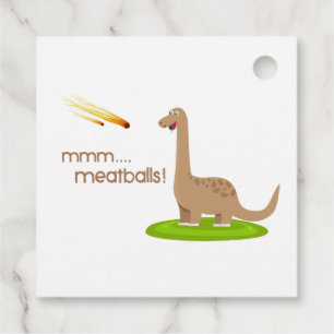 Dinosaur Meteor Meatballs Favour Tags