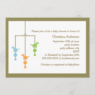 Dinosaur Mobile Baby Shower Invitation