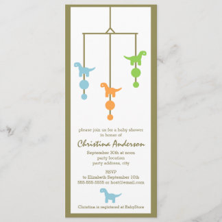 Dinosaur Mobile Boy Baby Shower Invitation