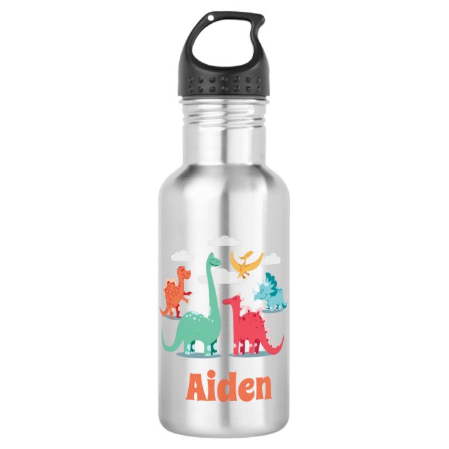Dinosaur Monogrammed 532 Ml Water Bottle (Front)