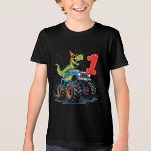 Dinosaur Monster Truck Birthday Shirt for Boys