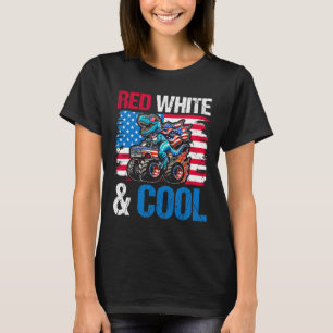 Dinosaur Monster Truck Dino 4th Of July Boys Ameri T-Shirt