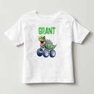 Dinosaur monster truck personalised birthday  toddler T-Shirt