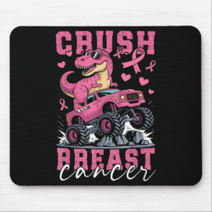 Dinosaur Monster Truck Pink Ribbon Crush Breast Ca Mouse Mat