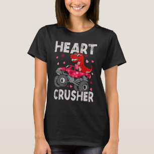 Dinosaur Monster Truck Rex Valentines Hearts Toddl T-Shirt