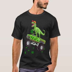 Dinosaur Monster Truck Trex St Patricks Day Boys K T-Shirt