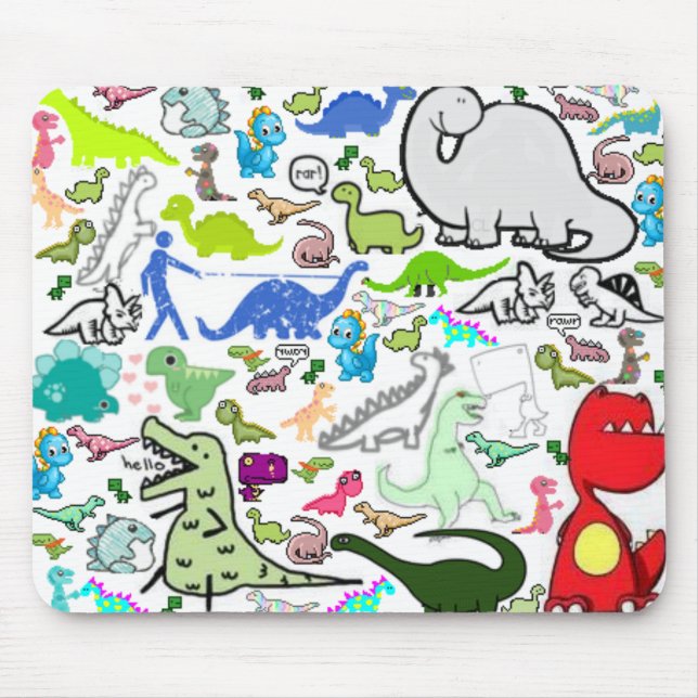 Dinosaur Montoge Mouse Mat (Front)