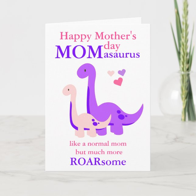 Dinosaur Mother's Day Mum-asaurus custom Card (Front)