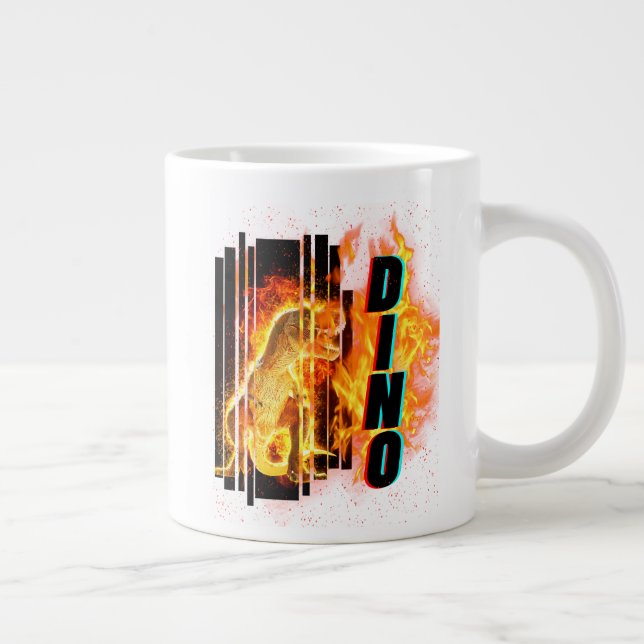 dinosaur mug, jumbo coffee cup, prehistoric  large coffee mug (Right)