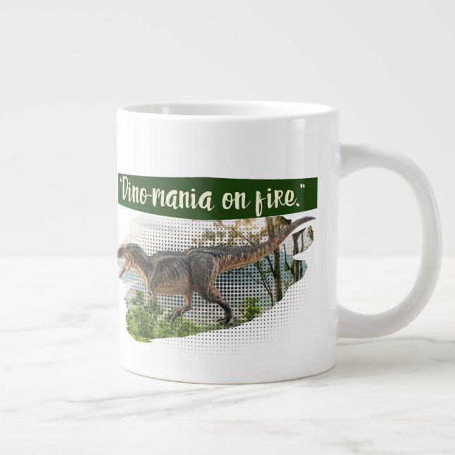 dinosaur mug, jumbo coffee cup, prehistoric  large coffee mug (Right)