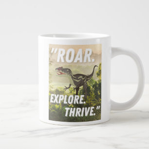 dinosaur mug, jumbo coffee cup, prehistoric large coffee mug