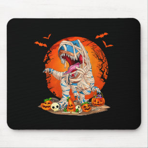 Dinosaur Mummy T Rex Pumpkin Skeleton Kids Boys Ha Mouse Mat