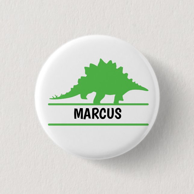 Dinosaur name 3 cm round badge (Front)